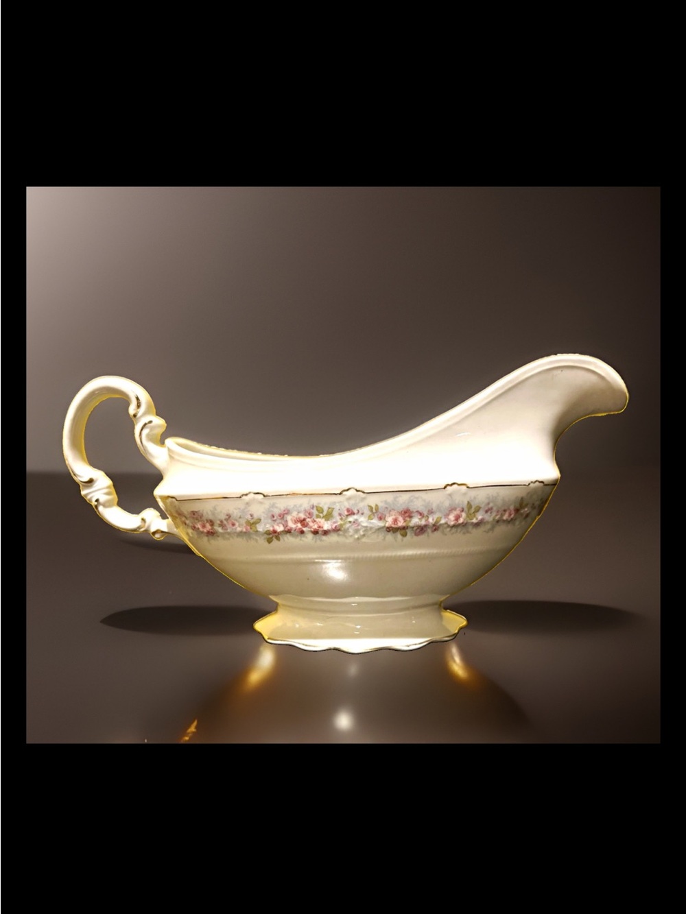 Antique 1914-1924 semi-porcelain gravy boat by W.H. Grindley & Co. STAMPED!